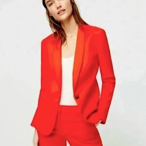 J Crew Parke Linen Blend Blazer Red Sz 0 Jacket